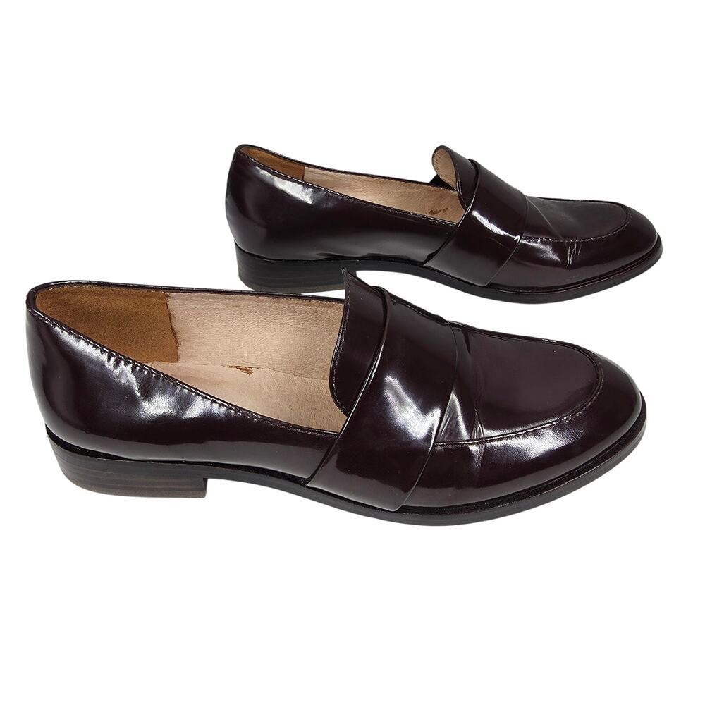 MADEWELL WOMEN'S RUBINO RED PATENT LEATHER SLIP-ON LOAFERS SIZE 7.5 STYLE# E0270